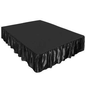 Satin Bed Skirt 18" Drop Ruffle Wrinkle Free Bedskirt Soft Smooth Black